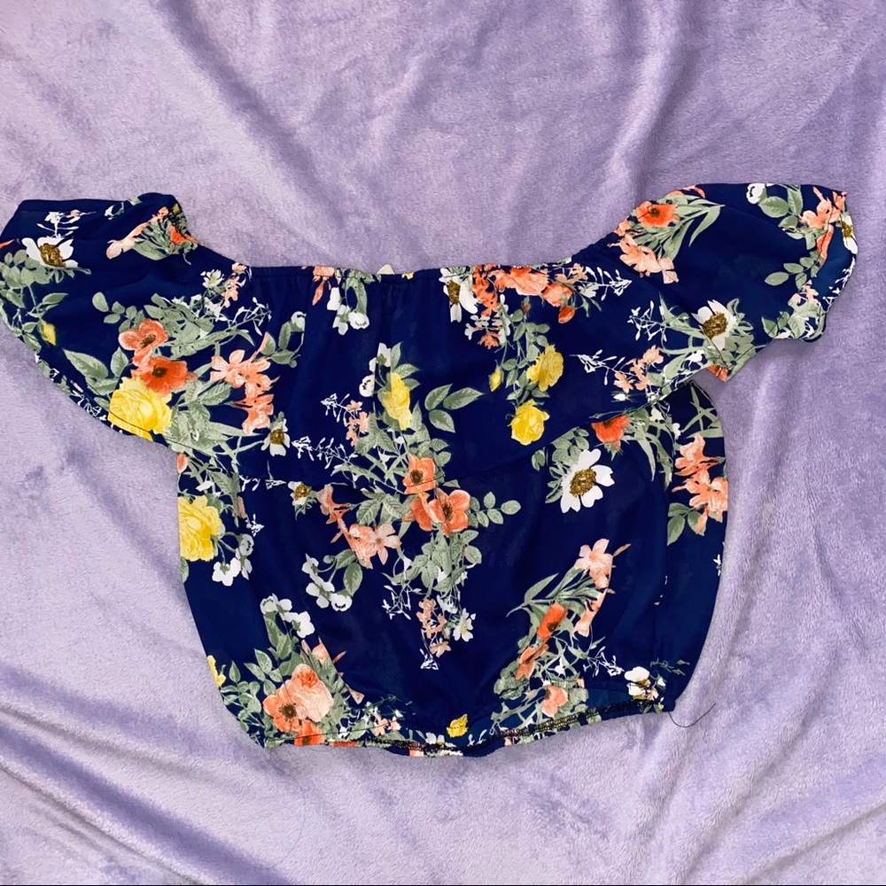 Off the shoulder cropped top